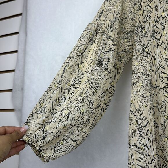Sheer Marble patterned long sleeve blouse Sz Small - Picture 4 of 7